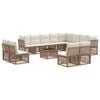 vidaXL Tuinbankenset 13 pcs Beige poly rattan