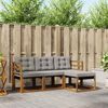 vidaXL Buiten bankenset met kussen 4 pcs Natuurlijk en Lichtgrijs