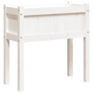 vidaXL Plantenbak met poten 70x31x70 cm massief grenenhout wit