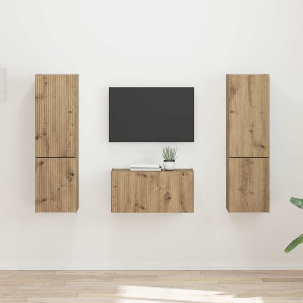 vidaXL Tv-meubelset 5 pcs Artisan Eiken Bewerkt hout