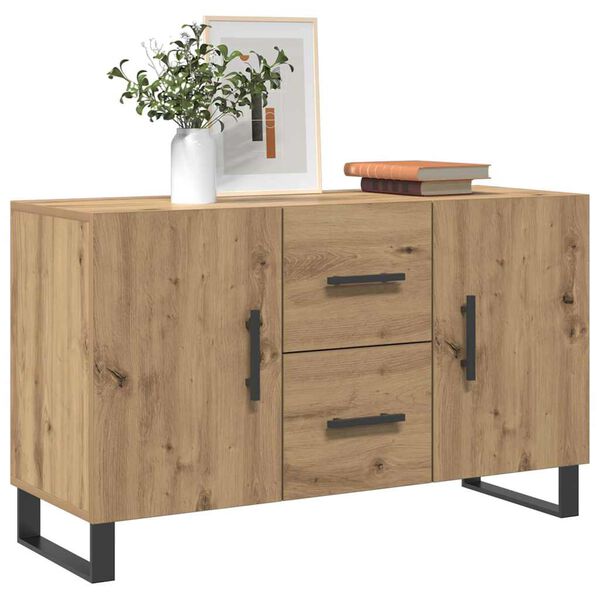 vidaXL Dressoir 100x36x60 cm bewerkt hout artisanaal eikenkleurig