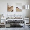 vidaXL Bedframe met hoofd- en voeteneinde metaal wit 150x200 cm
