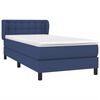 vidaXL Boxspring met matras stof blauw 80x200 cm