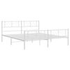 vidaXL Bedframe met hoofd- en voeteneinde metaal wit 183x213 cm