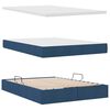 vidaXL Opbergbed met LED met matras met LED Blauw 140 x 200 cm Stof
