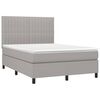 vidaXL Boxspring met matras en LED stof lichtgrijs 140x200 cm