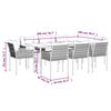 vidaXL 9-delige Tuinset met kussens poly rattan en staal