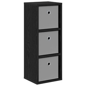 vidaXL Dressoir met lade Zwart Eiken 25,5 x 22 x 69,5 cm