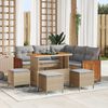 vidaXL Tuin Sofa Set met kussen 9 pcs beige en lichtgrijs