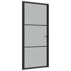 vidaXL Binnendeur 93x201,5 cm matglas en aluminium zwart