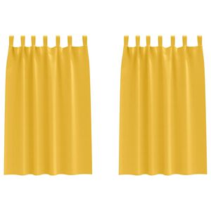 vidaXL Zwart-out Gordijnen met Ringen 2 st Mosterdgeel 175 x 140 cm
