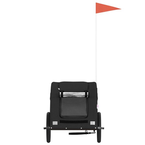 vidaXL Hondenfietstrailer oxford stof en ijzer zwart