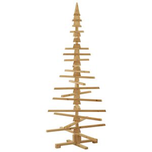 vidaXL Houten kerstboom met standaard Bruin 180 cm Massief grenenhout