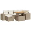 vidaXL 8-delige Loungeset met kussens poly rattan acacia beige