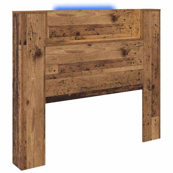 vidaXL Hoofdbord met plank Oudhout 120 x 15 x 103,5 cm Bewerkt hout