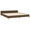 vidaXL Bedframe met hoofdeinde stof donkerbruin 180x200 cm
