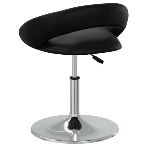 vidaXL Eetkamerstoel draaibaar kunstleer zwart