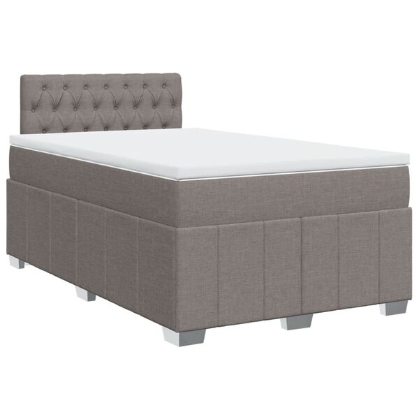 vidaXL Boxspring met matras stof taupe 120x190 cm