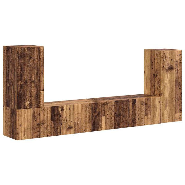 vidaXL Tv-meubelset 4 pcs Oud Hout Bewerkt hout