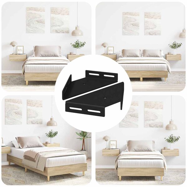 vidaXL Hoekbeugel 2 pcs Zwart 138,5 x 50,5 x 16 mm IJzer