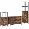 vidaXL Badkamermeubelset met lade 3 pcs Gerookt eiken Bewerkt hout