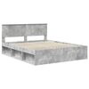 vidaXL Bedframe met hoofdeinde Beton 160 x 200 cm Massief grenenhout