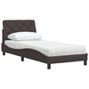 vidaXL Bed met matras stof donkerbruin 90x190 cm