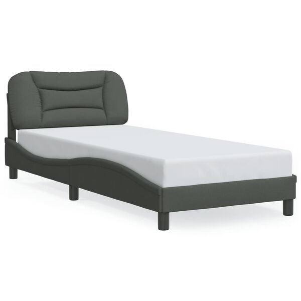 vidaXL Bedframe zonder matras "Hvar" 90x190 cm stof donkergrijs
