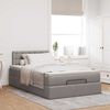 vidaXL Bed poef met matras en LED's 120x190 cm stof taupe
