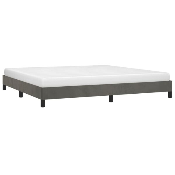 vidaXL Bedframe zonder matras 200x200 cm fluweel donkergrijs