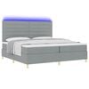 vidaXL LED Box Spring Bed met matras Lichtgrijs 200 x 200 cm Stof