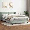 vidaXL Boxspring met matras fluweel lichtgrijs 160x220 cm