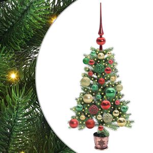 vidaXL Kerstboom met 150 LED met standaard Groen 65 cm PE