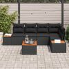 vidaXL Tuin Sofa Set met kussen met opslag 6 pcs Zwart Poly riet