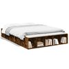 vidaXL Bedframe bewerkt hout gerookt eikenkleurig 140x190 cm