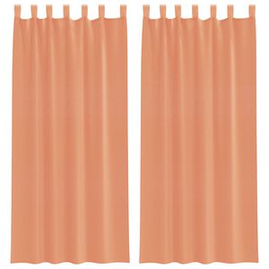vidaXL Gordijnen voile met lussen 2 st terracotta 140x225 cm