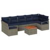 vidaXL Tuinbankenset met kussen 8 pcs Grijs poly rattan