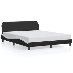 vidaXL Bedframe "Dover" kunstleer zwart en wit 160x200 cm