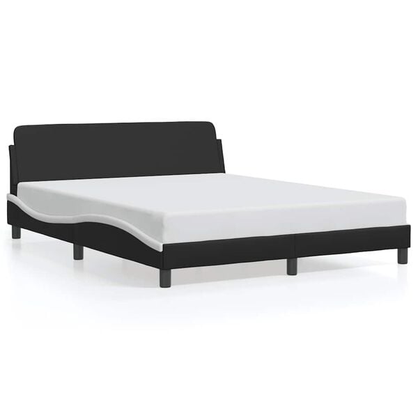 vidaXL Bedframe "Dover" kunstleer zwart en wit 160x200 cm