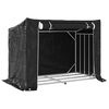 vidaXL Haardhoutrek met regenhoes 151x80,5x110,5 cm staal