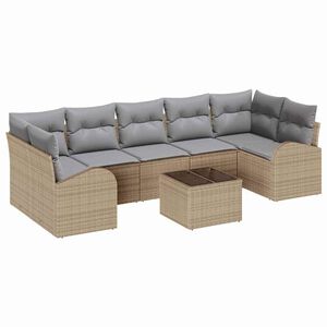 vidaXL Tuin Sofa Set Beige 55 x 55 x 37 cm poly rattan