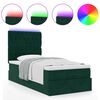 vidaXL Ottoman bed met matrassen en LED's 90x200cm fluweel donkergroen