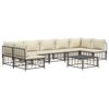 vidaXL 8-delige Loungeset met kussens poly rattan antracietkleurig