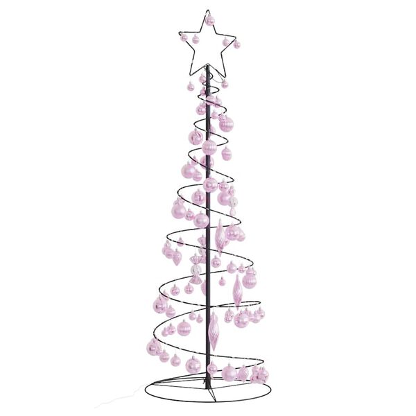 vidaXL LED-kerstboom met kerstballen 100 LED's warm wit 150 cm