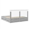 vidaXL Bedframe met lade Grijs Sonoma 200 x 200 cm Ingenieurshout