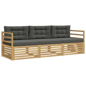 vidaXL Buiten bankenset 3 st Wit en antracietkleurig Polyester
