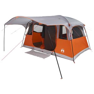 vidaXL Tunneltent 10-persoons Grijs en Oranje Polyester en staal