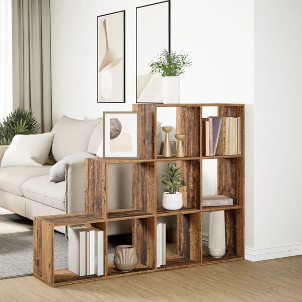 vidaXL Kamerscherm / boekenkast 137,5x29x103,5 cm hout oud hout