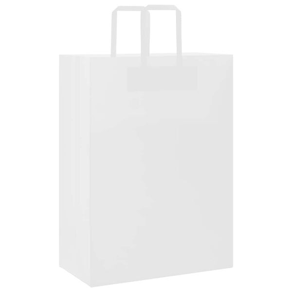 vidaXL Papieren zakken 250 st met hengsels 32x17x44 cm wit