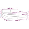 vidaXL Boxspring met matras en LED stof lichtgrijs 200x200 cm
